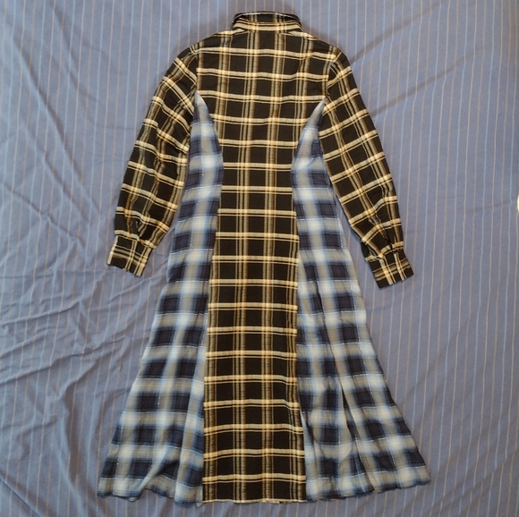 Autumn Adeigbo Carson dress black blue brown white plaid women's size 10 - Picture 9 of 9